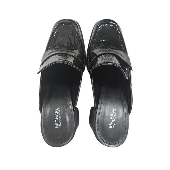 Michael Kors Black Patent Leather Platform Mules - Picture 3 of 6